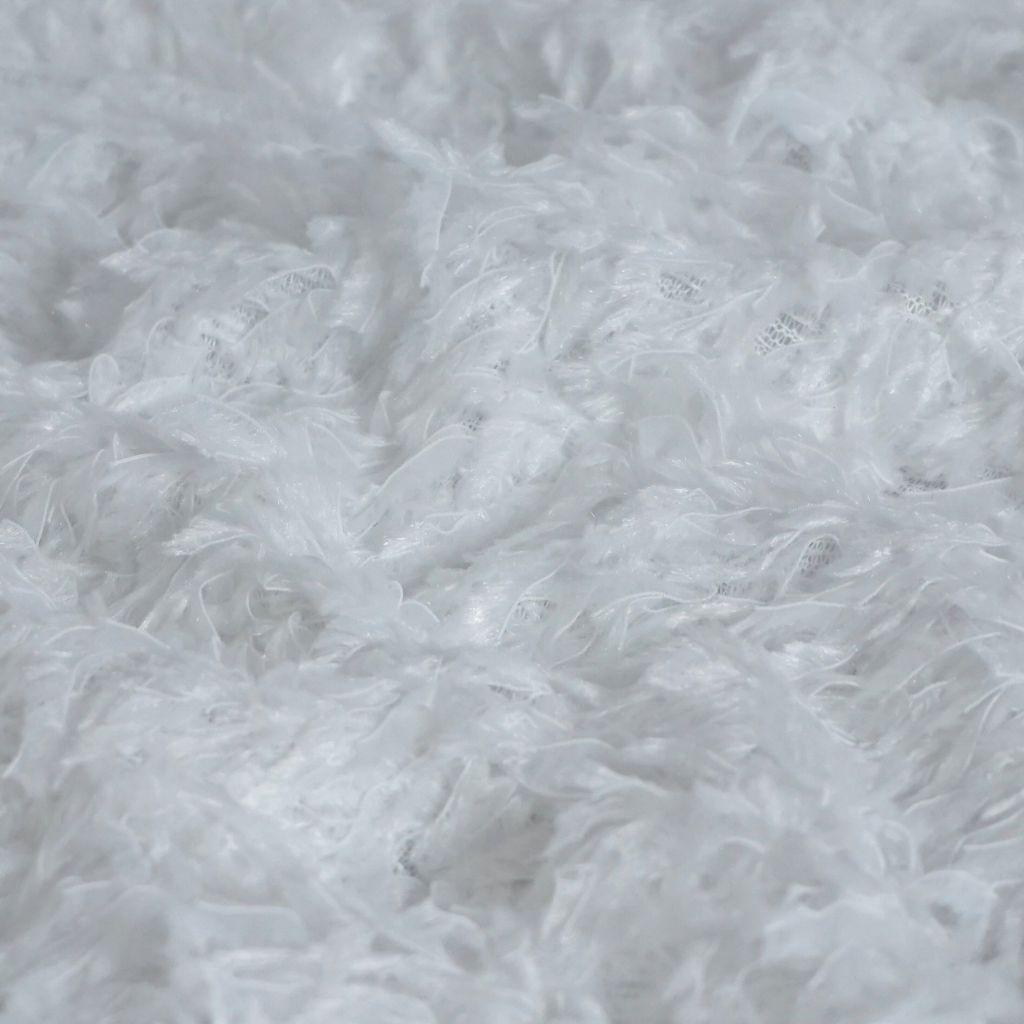 Federstoff leichter Strickstoff Federoptik weiß